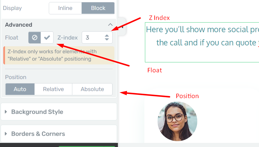 Element Settings In Thrive Architect