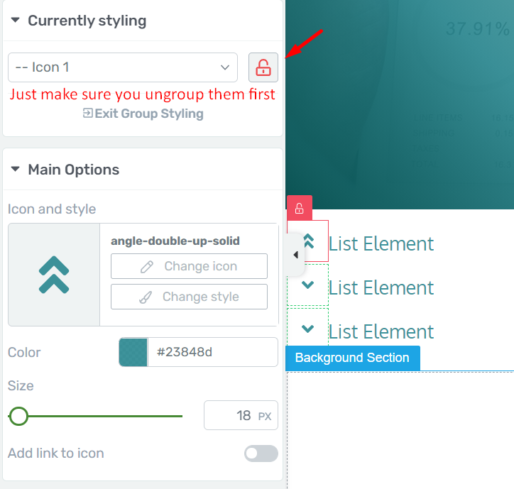 Icon List Styling Thrive Architect