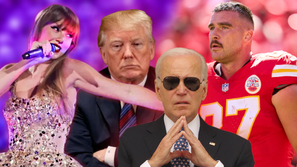 taylor swift celebrity couples travis kelce 2024 election media coverage joe biden donald trump