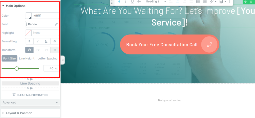 Thrive Architect Background Options