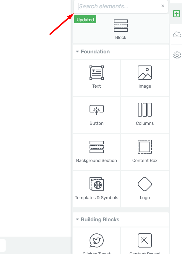 Thrive Architect Elements Search